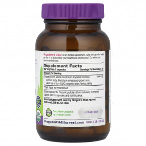 Oregon's Wild Harvest, органический ежовик гребенчатый, 90 органических веганских капсул в Москве - eco-herb.ru | фото