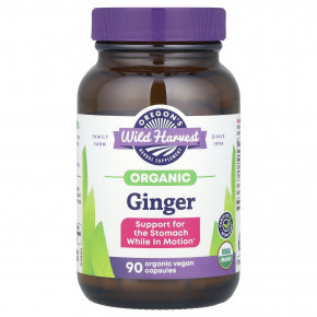 Oregon's Wild Harvest, Органический имбирь, 90 веганских капсул (500 мг на капсулу) - описание | фото