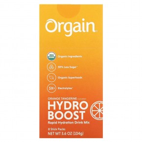 Orgain, Hydro Boost, смесь для быстрого увлажнения, апельсин и мандарин, 8 пакетиков по 13 г (0,45 унции) в Москве - eco-herb.ru | фото