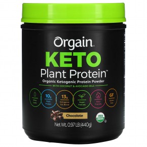 Orgain, Keto, порошок из органического растительного белка, шоколад, 440 г (0,97 фунта) в Москве - eco-herb.ru | фото