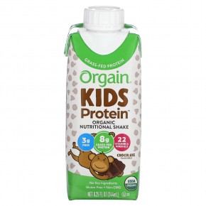Orgain, Kids Protein, органический питательный коктейль, шоколад, 4 пакетика по 244 мл (8,25 жидк. Унции) в Москве - eco-herb.ru | фото