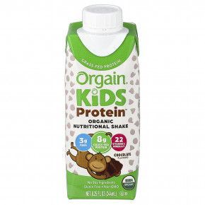 Orgain, Kids Protein™, органический питательный коктейль, шоколадный вкус, 4 пакетика по 244 мл (8,25 жидк. унции) в Москве - eco-herb.ru | фото