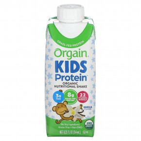 Orgain, Kids Protein, органический питательный коктейль, ваниль, 4 пакетика, по 244 мл (8,25 жидк. унц.) в Москве - eco-herb.ru | фото