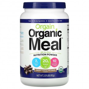 Orgain, Organic Meal, универсальный пищевой порошок, сливочная шоколадная помадка, 912 г (2,01 фунта) - описание