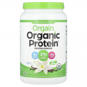 Orgain, Organic Protein ™, порошок на растительной основе, ваниль, 920 г (2,03 фунта) - описание