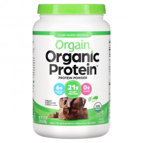 Orgain, Органический порошковый протеин растительного происхождения, сливочно-шоколадный фадж, 2,03 ф (920 г) - описание