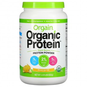Orgain, Органический протеин в порошке, продукт растительного происхождения, арахисовое масло, 2,03 ф (920 г) - описание