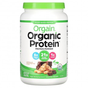 Orgain, Органический протеиновый порошок, растительная, с шоколадным и арахисовым маслом, 920 г (2,03 фунта) - описание