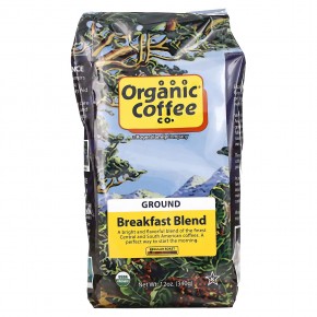 Organic Coffee Co., Breakfast Blend, кофе, молотый, средняя обжарка, 340 г (12 унций) - описание