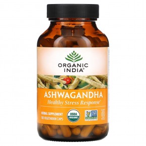 Organic India, ашваганда, 180 вегетарианских капсул - описание