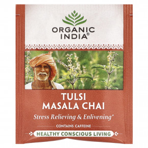 Organic India, Чай масала с тулси, 18 пакетиков, 37,8 г (1,33 унции) в Москве - eco-herb.ru | фото