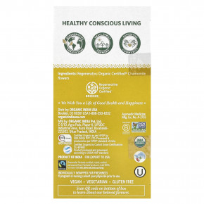 Organic India, чай с ромашкой, без кофеина, 18 пакетиков для заваривания, 28,8 г (1,02 унции) в Москве - eco-herb.ru | фото