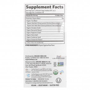 Organic India, чай с тулси и корицей, без кофеина, 18 пакетиков для заваривания, 32,4 г (1,14 унции) в Москве - eco-herb.ru | фото