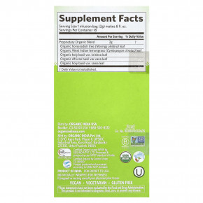 Organic India, чай тулси и моринги, без кофеина, 18 пакетиков для заваривания, 36 г (1,27 унции) в Москве - eco-herb.ru | фото