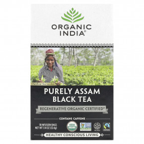 Organic India, Черный чай Purely Assam, 18 пакетиков для заваривания, 32,4 г (1,14 унции) в Москве - eco-herb.ru | изображение Organic India, Черный чай Purely Assam, 18 пакетиков для заваривания, 32,4 г (1,14 унции) в Москве - eco-herb.ru | фото