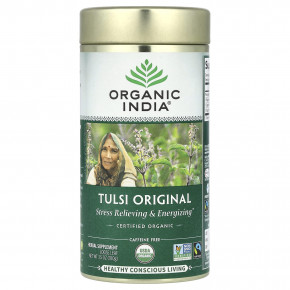Organic India, классический тулси, рассыпной чай, без кофеина, 100 г (3,5 унции) - описание | фото