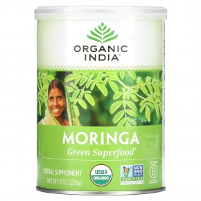 Organic India, зеленые суперфуды, моринга, 226 г (8 унций) в Москве - eco-herb.ru | фото