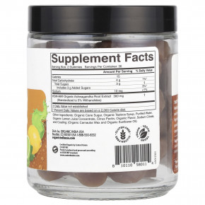 Organic India, Органические жевательные мармеладки ашваганда, лимон и лайм, 60 жевательных мармеладок (150 мг в каждой жевательной мармеладке) в Москве - eco-herb.ru | фото