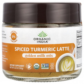 Organic India, Spiced Turmeric Latte, Golden Milk Mix, 3.52 oz (100 g) - описание | фото