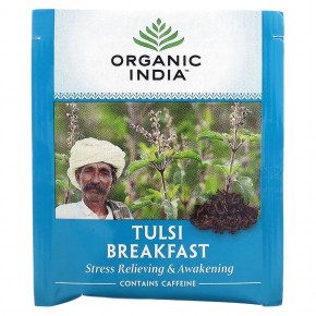 Organic India, Чай тулси, завтрак, 18 пакетиков для настоя, 30,6 г (1,08 унции) в Москве - eco-herb.ru | фото