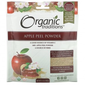 Organic Traditions, Порошок из яблочной цедры, 100 г (3,5 унции) - описание
