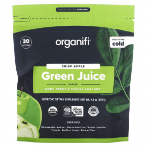 Organifi, Green Juice, хрустящее яблоко, 270 г (9,5 унции) в Москве - eco-herb.ru | фото