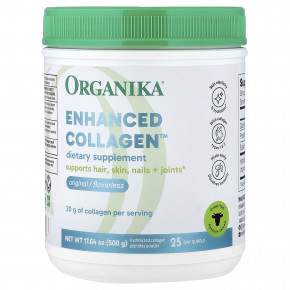 Organika, Enhanced Collagen™, натуральный коллаген/без вкусовых добавок, 500 г (17,64 унции) - описание | фото