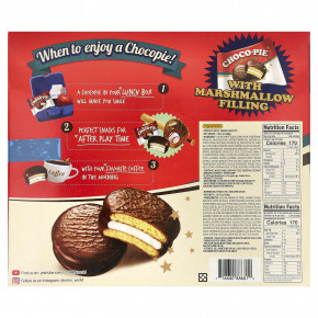 Orion, Choco Pie® with Marshmallow Filling, 12 Individual Packages, 16.5 oz (468 g) в Москве - eco-herb.ru | фото