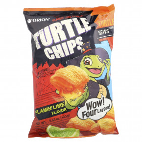 Orion, Turtle Chips, фламандский лайм, 160 г (5,64 унции) - описание