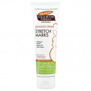 Palmer's, Cocoa Butter Formula®, с витамином E, массажный крем для против растяжек, 125 г (4,4 унции) - описание | фото
