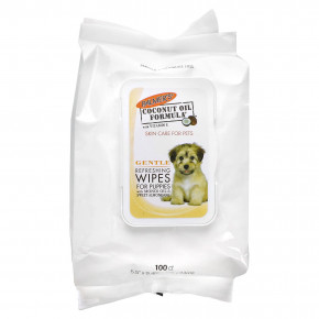 Palmer's for Pets, Формула кокосового масла с витамином E, освежающие салфетки для щенков, мягкое средство, 100 салфеток в Москве - eco-herb.ru | фото