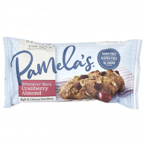 Pamela's Products, Wheever Bars, овсяные батончики с клюквой и миндалем, 5 батончиков по 40 г (1,41 унции) в Москве - eco-herb.ru | фото