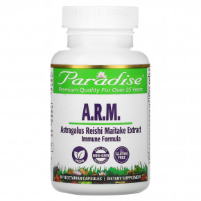 Paradise Herbs, Astragalus, Reishi Maitake Plus, 60 Vegetarian Capsules - описание | фото