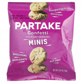 Partake, хрустящее печенье, конфетти, 10 упаковок по 19 г (0,67 унции) в Москве - eco-herb.ru | фото