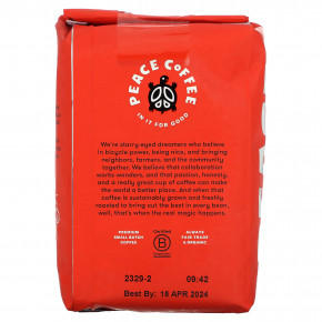 Peace Coffee, Organic French Roast, Whole Bean, Dark Roast, Decaf, 12 oz (340 g) в Москве - eco-herb.ru | фото