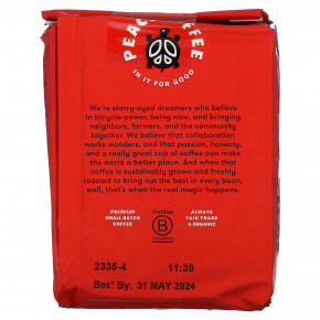 Peace Coffee, Organic Morning Glory, Ground, Light Roast, 12 oz (340 g) в Москве - eco-herb.ru | фото