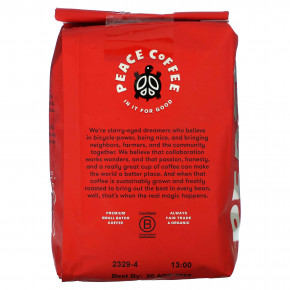 Peace Coffee, Organic Morning Glory, Signature Blend, Whole Bean, Light Roast, 12 oz (340 g) в Москве - eco-herb.ru | фото