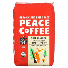 Peace Coffee, Organic Tree Hugger, Whole Bean, Dark Roast, 12 oz (340 g) в Москве - eco-herb.ru | фото