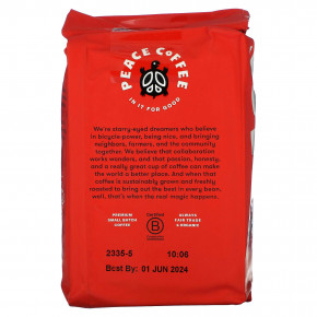 Peace Coffee, органическая французская обжарка, молотый, темная обжарка, 340 г (12 унций) в Москве - eco-herb.ru | фото