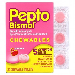 Pepto Bismol, Жевательные таблетки, вишня, 30 жевательных таблеток в Москве - eco-herb.ru | фото
