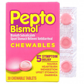 Жевательные таблетки Pepto Bismol, 30 жевательных таблеток - описание | фото