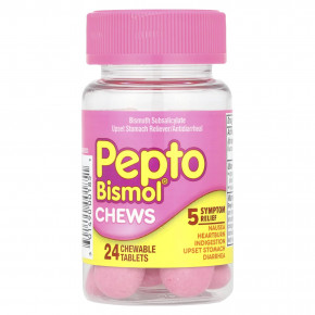 Pepto Bismol®, жевательные таблетки, 24 жевательные таблетки - описание | фото