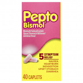 Pepto Bismol, субсалицилат висмута, 40 капсул (131 мг в 1 капсуле) - описание | фото