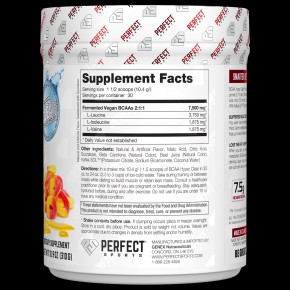 PERFECT Sports, BCAA Hyper Clear, персиковые кольца насыщенного цвета, 310 г (10,9 унции) в Москве - eco-herb.ru | фото