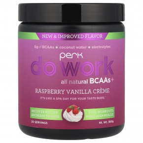 Perk Energy, Do Work, All Natural BCAA +, малиновый и ванильный крем, 360 г в Москве - eco-herb.ru | изображение Perk Energy, Do Work, All Natural BCAA +, малиновый и ванильный крем, 360 г в Москве - eco-herb.ru | фото
