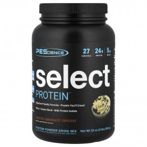 PEScience, Select Protein™, протеиновая смесь для приготовления напитка, глазированное шоколадное пирожное, 905 г (2 фунта) - описание | фото
