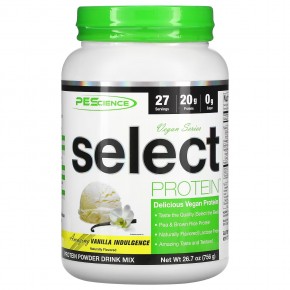 PEScience, Vegan Series, Select Plant Protein ™, восхитительная ваниль, 796,5 г (1,75 фунта) - описание