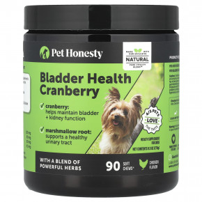 Pet Honesty, Клюква для здоровья мочевого пузыря, для собак, курица, 90 жевательных таблеток, 270 г (9,5 унции) в Москве - eco-herb.ru | фото