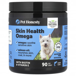 Pet Honesty, Skin Health Omega, для собак, с лососем, 90 жевательных таблеток, 270 г (9,5 унции) в Москве - eco-herb.ru | изображение Pet Honesty, Skin Health Omega, для собак, с лососем, 90 жевательных таблеток, 270 г (9,5 унции) в Москве - eco-herb.ru | фото