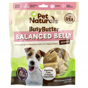 Pet Naturals, BusyButter®, сбалансированные кости живота, для собак до 26 фунтов, с начинкой из арахисового масла, 368,5 г (13 унций) - описание | фото